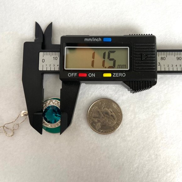 Sterling Silver 925 David Sigal Round Turquoise Enamel Pendant Necklace 20" - Picture 11 of 16